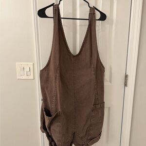 We The Free Brown Cotton Tank Romper